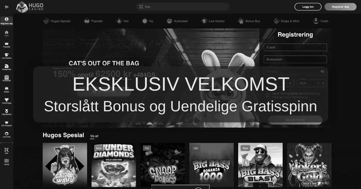 Hugo Casino - Norges offisielle kasino på nett